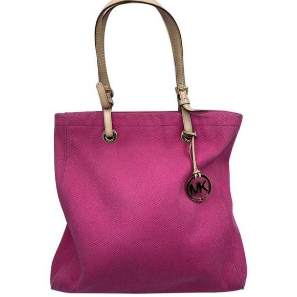 michael kors shopping xl fabric pink canvas tote - Picture 1 of 8